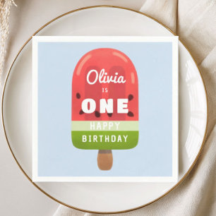 Serviette En Papier Gâteau de glace pastèque mignon pour 1er anniversa
