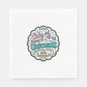 Serviette En Papier Gâteau de Licorne Confettis Licornes POD Prêt POD 