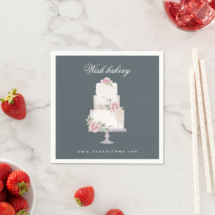 Serviette En Papier gâteau de mariage élégant à trois étages pâtisseri