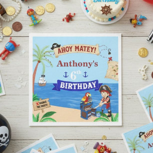 Serviette En Papier Gâteau de pirate Coffre au Trésor Fête d'anniversa