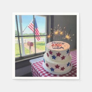 Serviette En Papier Gâteau du 250e anniversaire de l'Amérique