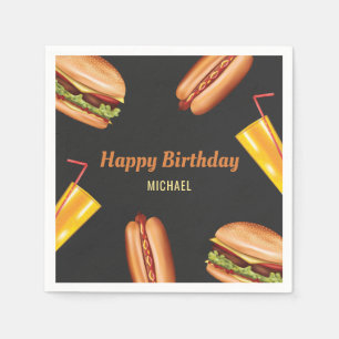 Serviette En Papier Gâteau Hamburger Hot Dog BBQ Fête d'anniversaire