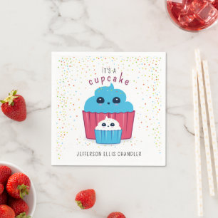 Serviette En Papier Gâteau Maman & Bébé pour la Baby Shower