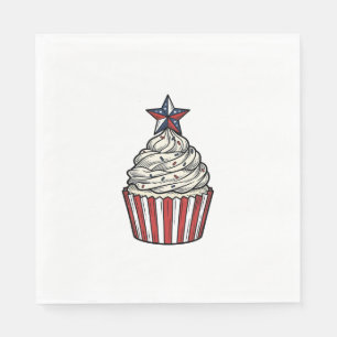 Serviette En Papier Gâteau patriotique vintage gravure Quatre Juillet