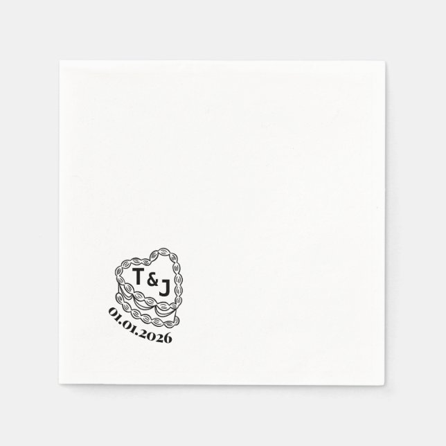 Serviette En Papier Gâteau vintage branché serviette initiale (Devant)