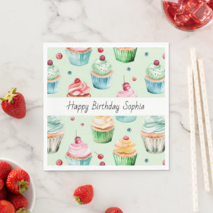 Serviette En Papier Gâteaux de fête Rose Menthe Pêche