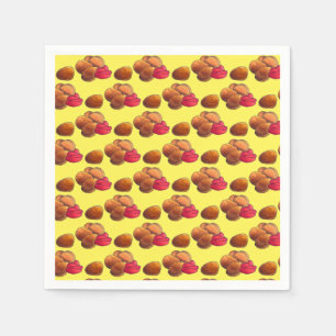 Serviette En Papier Gâteaux de poulet avec Ketchup Junk Food Foody