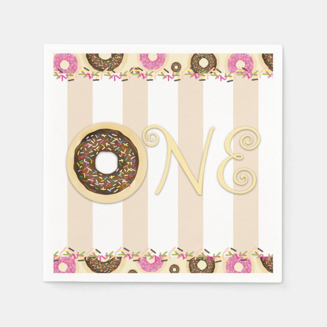 Serviette En Papier Gâteaux Donuts saupoudrés de crème marron pour fêt (Devant)