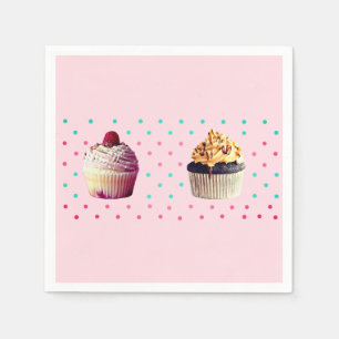 Serviette En Papier Gâteaux et points serviettes colorées
