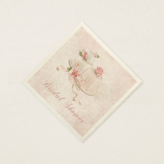Serviette En Papier Gâteaux Mariages bleus avec Roses, Fête des mariée