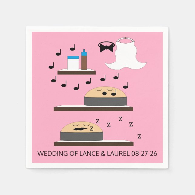 Serviette En Papier Gâteaux Mariages non gelés : (Devant)