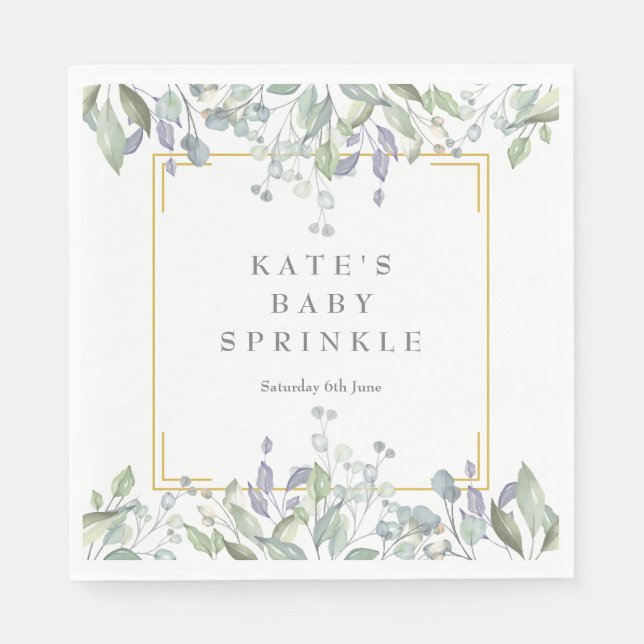 Serviette En Papier Gaufrette Florale Bébé Sprinkle/Shower/Couples (Devant)
