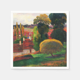 Serviette En Papier Gauguin Une ferme en Bretagne Art du paysage vinta