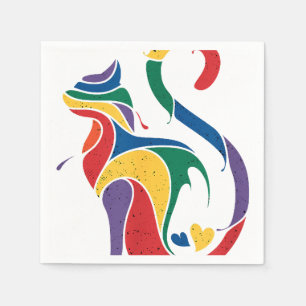 Serviette En Papier Gay Cat LGBT Égalité Amoureux des chats Fierté Moi
