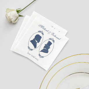 Serviette En Papier Gay Grooms Regency Roses bleus