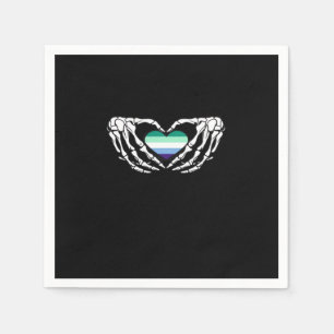 Serviette En Papier Gay Male Pride Squelette Halloween Mlm Goth Heart