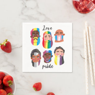 Serviette En Papier Gay pride arc-en-ciel drapeaux de genre barbe homm