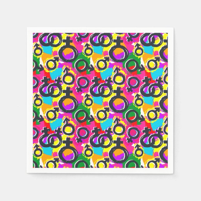 Serviette En Papier Gay pride Genre Neon Motif (Devant)