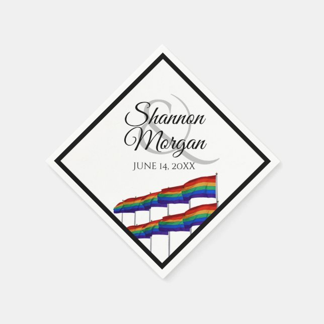 Serviette En Papier Gay pride Rainbow Flags LGBTQ Mariage (Coin)