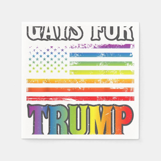 Serviette En Papier Gays Pour Trump LGBT Pride Gay Rainbow Flag Vote R (Devant)