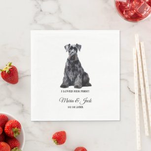 Serviette En Papier Géant Schnauzer Chien J'ai aimé son premier mariag