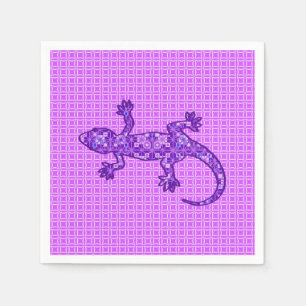 Serviette En Papier Gecko batik tribal - violet et améthyste pourpre