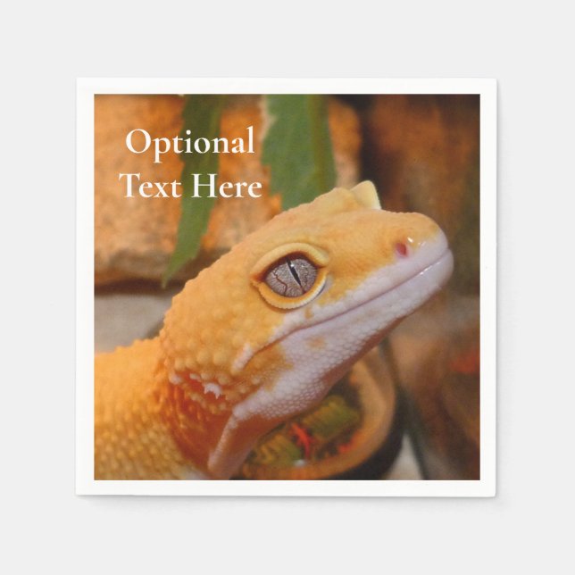 Serviette En Papier Gecko jaune léopard (Devant)