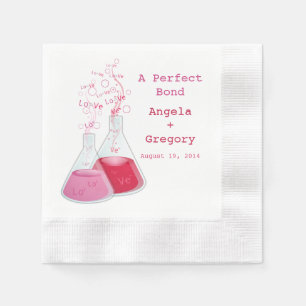 Serviette En Papier Geek Chimie cardiaque Offbeat Mariage personnalisé