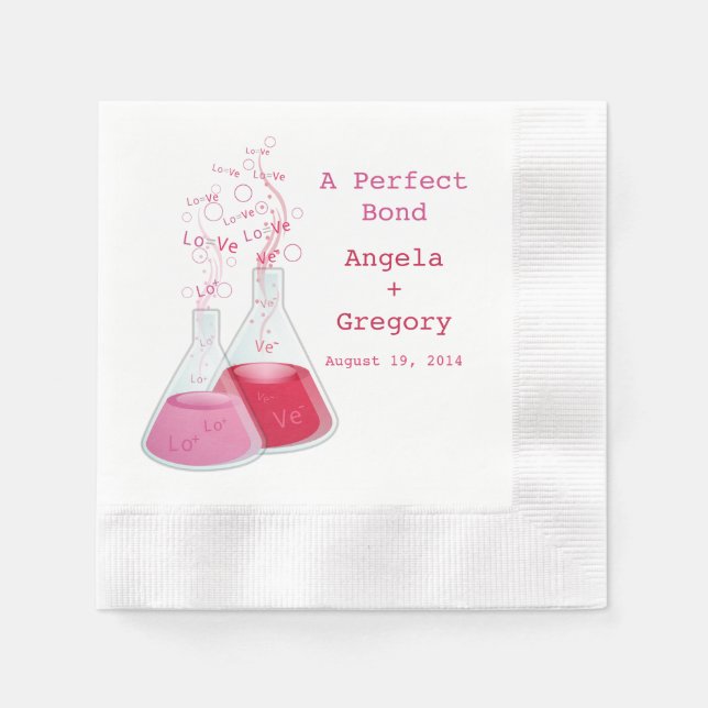 Serviette En Papier Geek Chimie cardiaque Offbeat Mariage personnalisé (Devant)