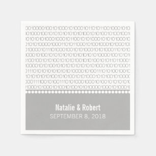 Serviette En Papier Geek gris chic Code binaire papier serviettes