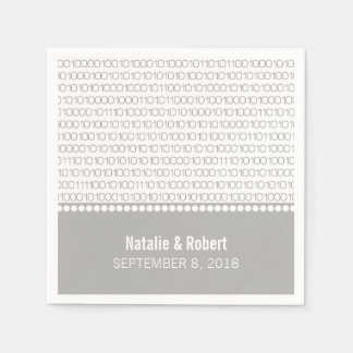 Serviette En Papier Geek gris chic Code binaire papier serviettes