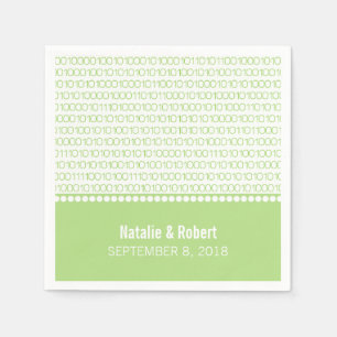 Serviette En Papier Geek Vert Chic Code Binary Papier Napkins