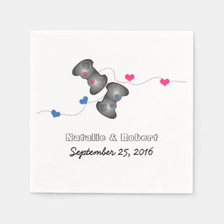 Serviette En Papier Geeky Gamers papier Mariage serviettes rose bleu