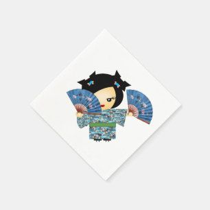 Serviette En Papier Geisha Blue