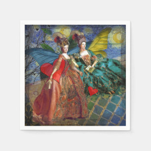 Serviette En Papier Gemini gothique classique femme papillon Whimsical