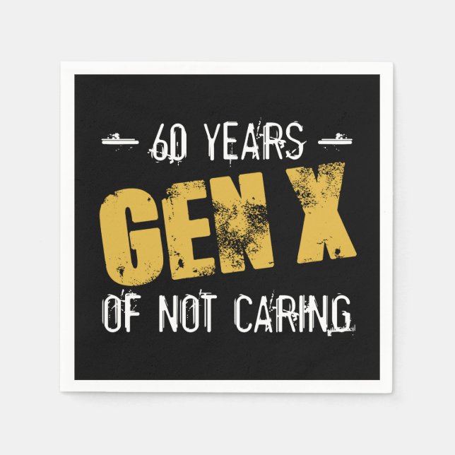 Serviette En Papier Gen X 60 Anniversaire (Devant)