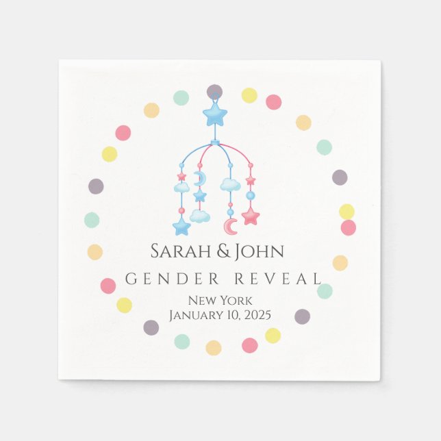 SERVIETTE EN PAPIER GENDER REVEAL (Devant)