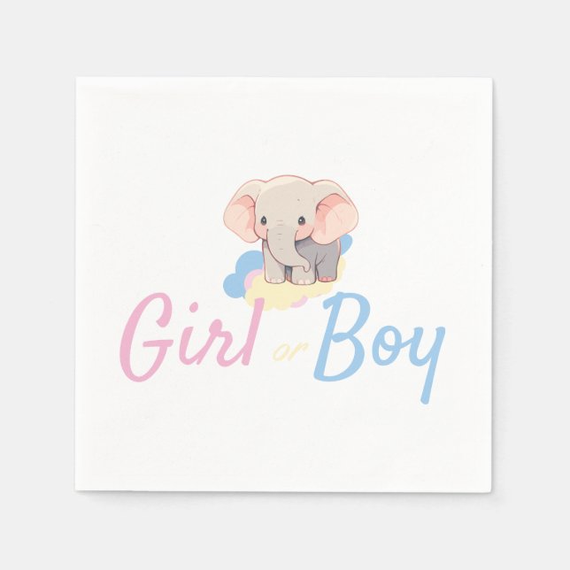 Serviette En Papier Gender Reveal Boy or Girl? (Devant)
