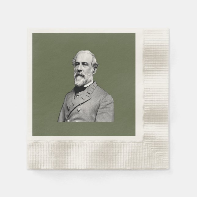 Serviette En Papier Général ⚔️ 🎩 Robert E. Lee Army Green (Devant)