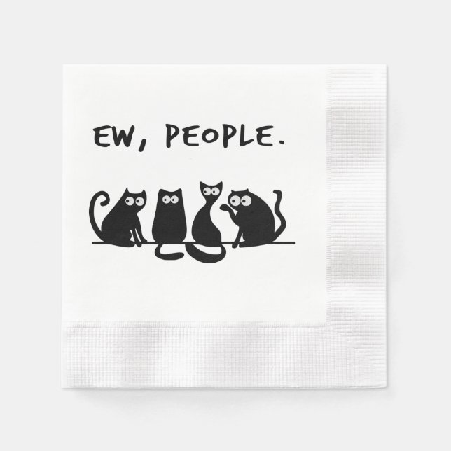 Serviette En Papier Gens dégueu Chats mignons Chats noirs (Devant)