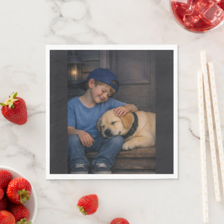 Serviette En Papier Gentle Boy and Sleeping Dog – Warm Moments Napkins