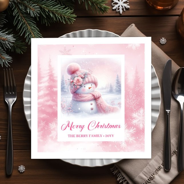 Serviette En Papier Gentle Pinkmas Christmas Scene Napkins Kids Winter (Gentle Pinkmas Christmas Scene Napkins Kids Winter Fun)
