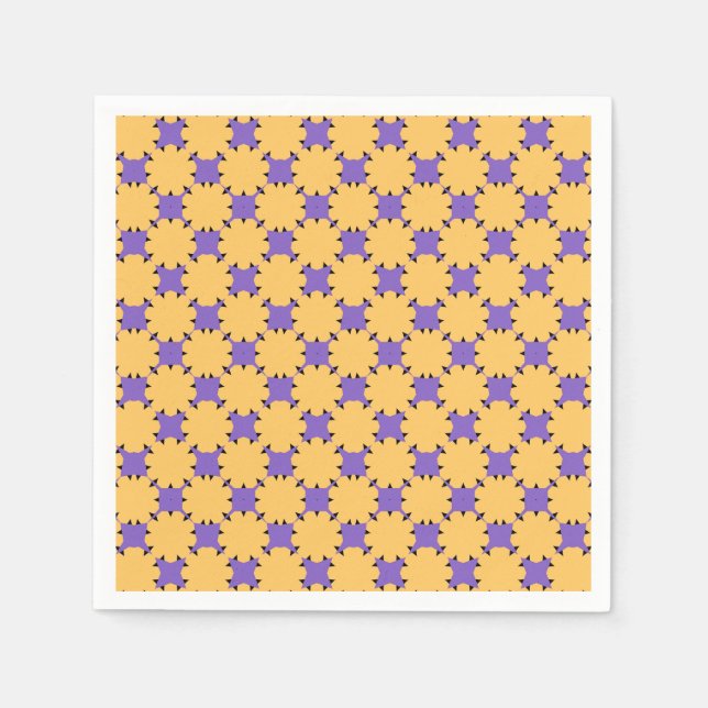 Serviette En Papier Géo jaune et violet (Devant)