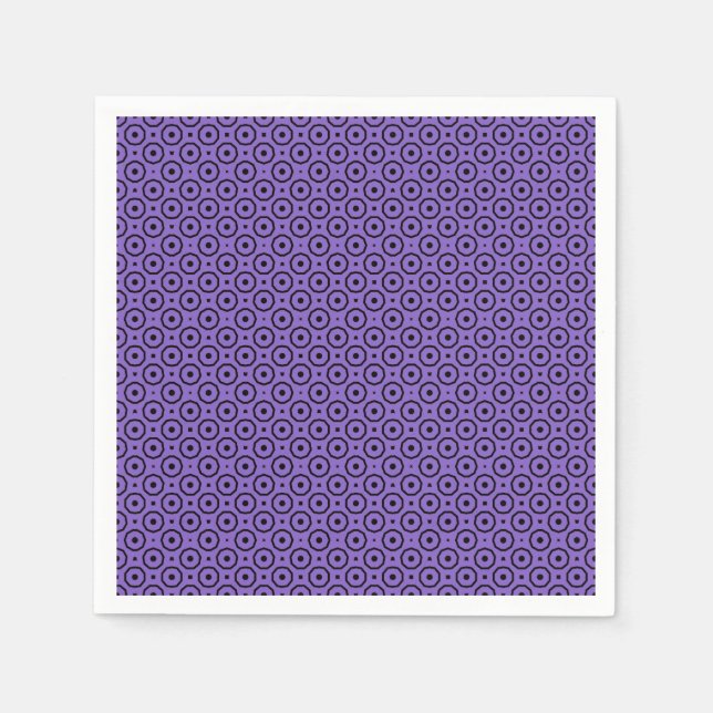 Serviette En Papier Geo violet et noir (Devant)