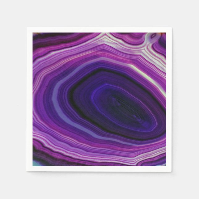 Serviette En Papier Géode violette à torsion tombante (Devant)