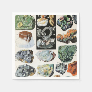 Serviette En Papier Géologie des roches minérales vintages