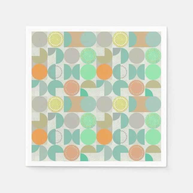 Serviette En Papier Géométric multicoloré (Devant)