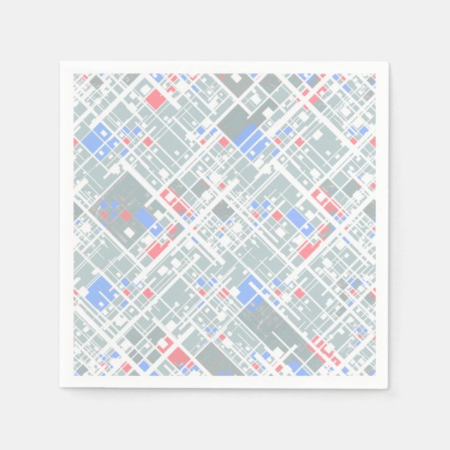 Serviette En Papier Géométrie abstraite moderne. (Devant)