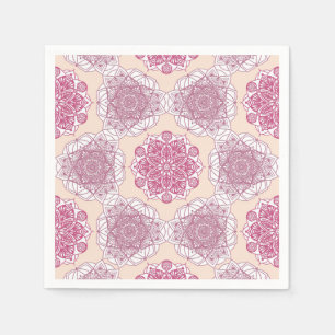 Serviette En Papier Géométrie mandala rose