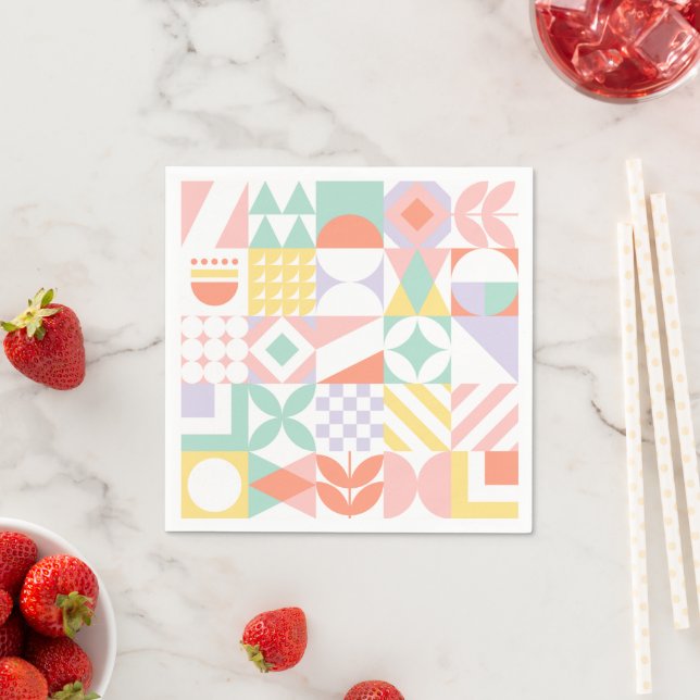 Serviette En Papier géométrique #32 (En situation)